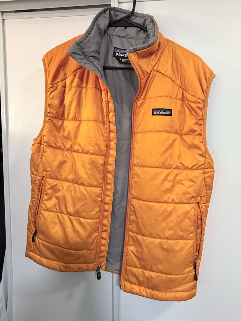 Patagonia Orange and Gray Quilted Vest